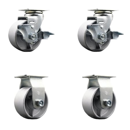 Service Caster Tool Box Caster Wheel Set 4'' Semi Steel Cast Iron Swivel Casters, 4PK TOOL-SCC-20S420-SSB-TLB-2-R-2